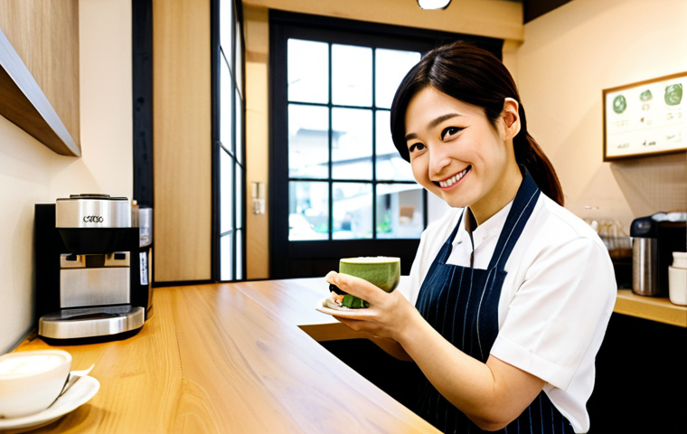 미미 캐릭터를 활용한 광고 캠페인 - Modern Japanese Cafe**

Prompt: A cozy, brightly lit modern Japanese cafe interior. A friendly baris...