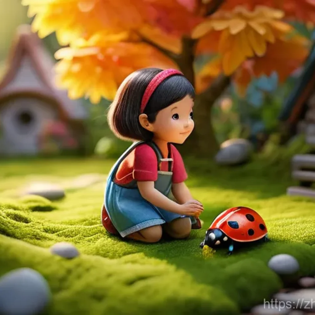 미미 캐릭터의 교육적 요소 - **Prompt 1: Mi Mi's Nature Discovery and Creative Crafting**
A bright and whimsical illustration...