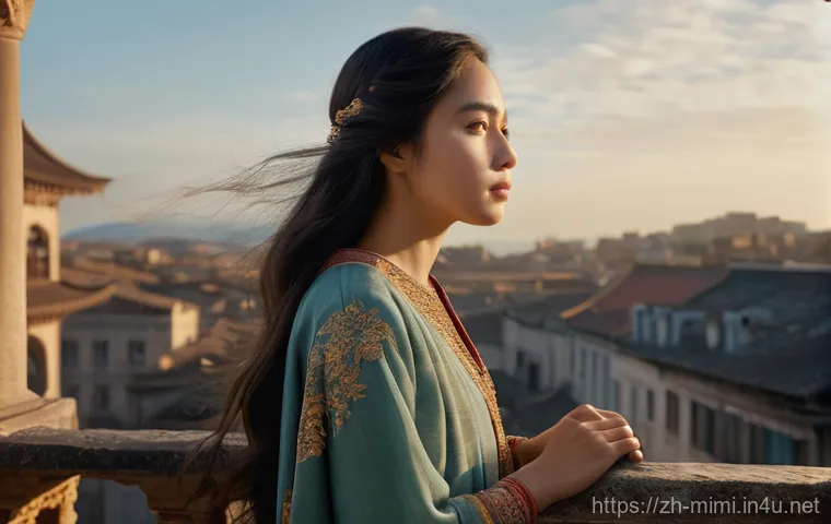 미미와 영화화 가능성 분석 - A poignant, cinematic portrait of a young woman, approximately 20-25 years old, with an expression o...